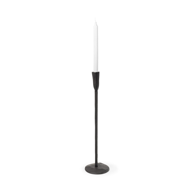 Bougeoir de table en métal Diaz, Noir, H 20 po x l 5 po x P 5 po
