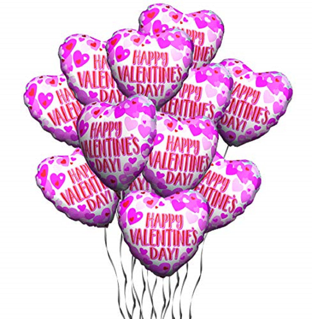 Pmu Heart Shaped Valentines Day Balloons 18 Inch Mylar Hearts On Pearl Valentine Party