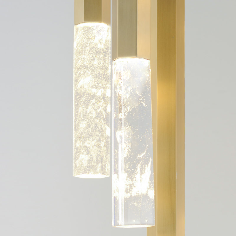 Luminaire suspendu 3 lumières diaphane, Or