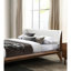 Très grande chambre à coucher de 3 pièces de style très moderne Mid-Century, bois massif noyer, tissu Boucle, 2 tables de chevet avec finition, style, revêtement beige