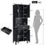  Armoire de salle de bain autoportante de 70,9 po de hauteur avec tiroir, 2 armoires, tablettes réglables et rangement ouvert, noir-2070137967