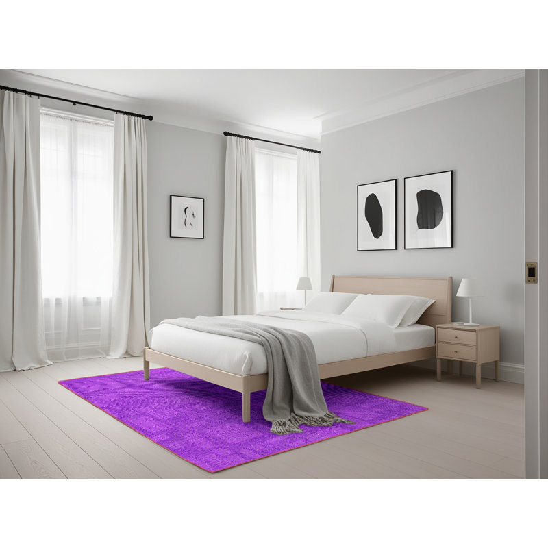 Tapis de zone mauve à motifs Howley, Rectangle 5 pi x 7 pi