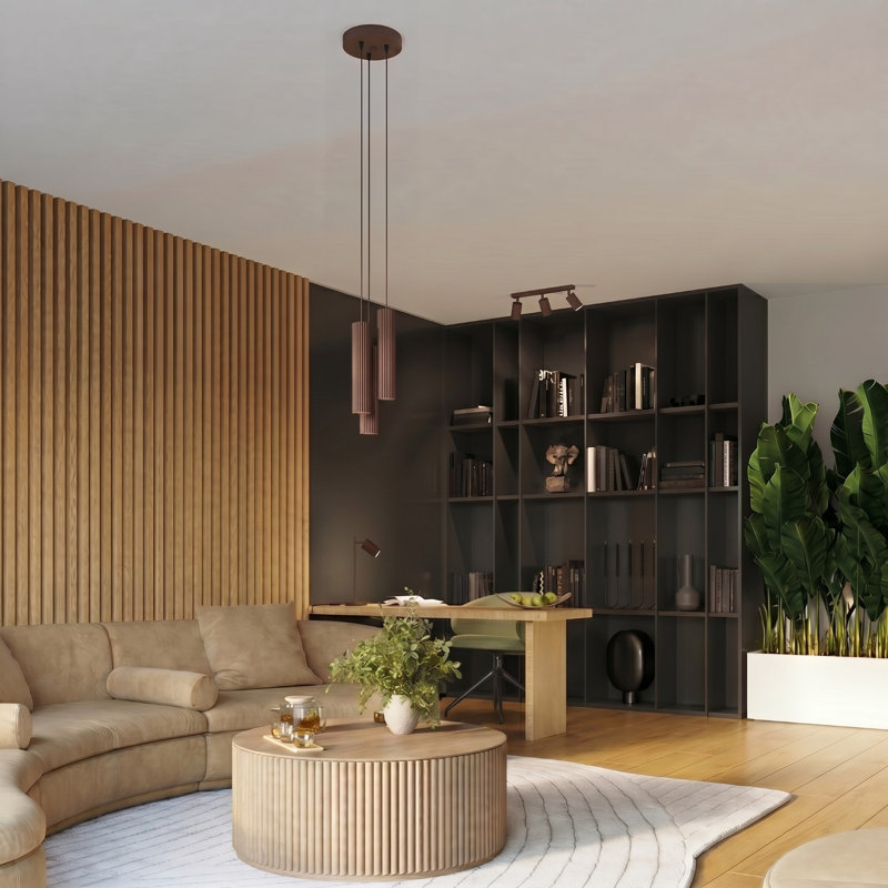 Karbon Aluminium Flush Mount, Brown, 45x6,5x16,5 cm