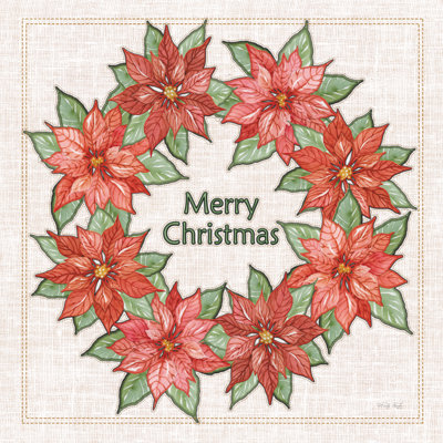 Impression de poinsettias brodés sur toile par Cindy Jacobs