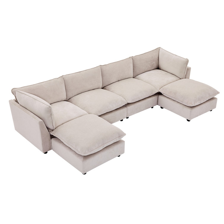 137.8” W Oversized 6-Seater Modular Sofa,U Shape
