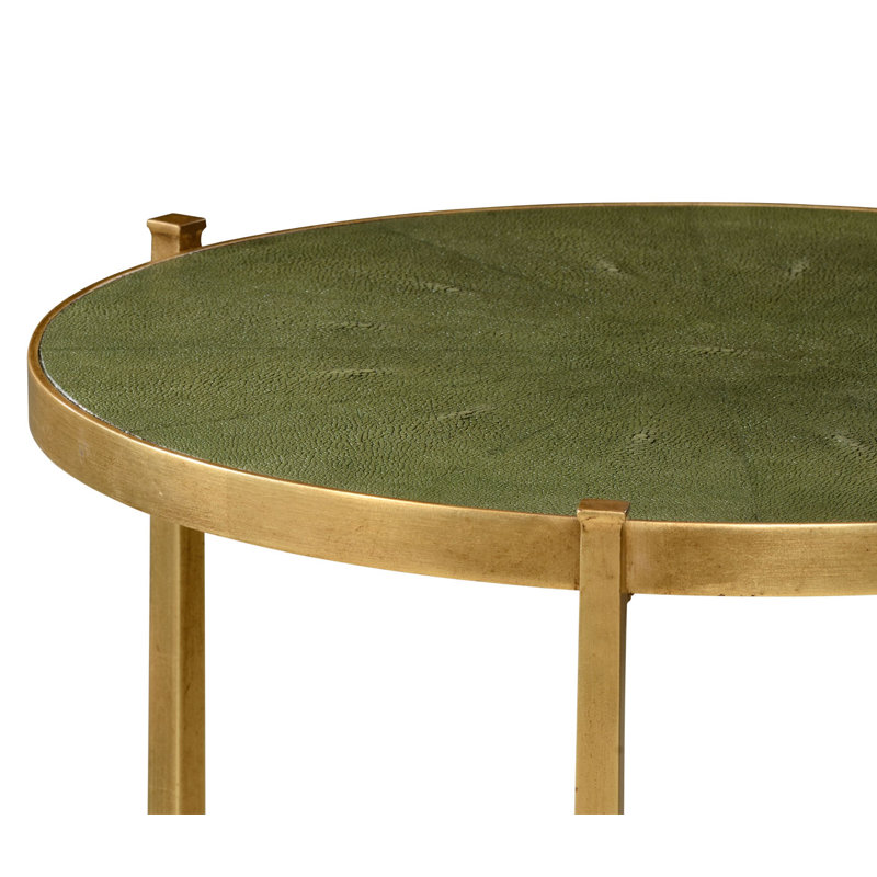 Luxe End Table, Gilded Iron, Genuine Sliver