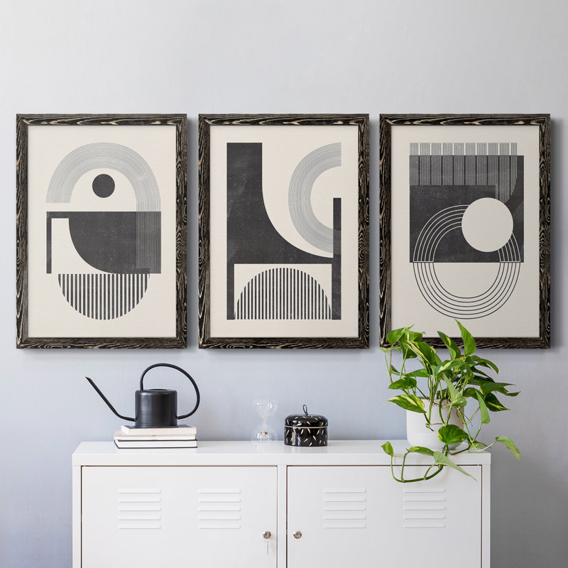 Inconnu Space I, toile encadrée de qualité supérieure - prête à être accrochée, H 20 po x l 51 po x P 1,5 po, Noir