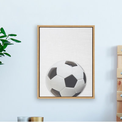 'Soccer Ball Portrait Colour' by Uniek- Floater Frame Photograph Print on Canvas