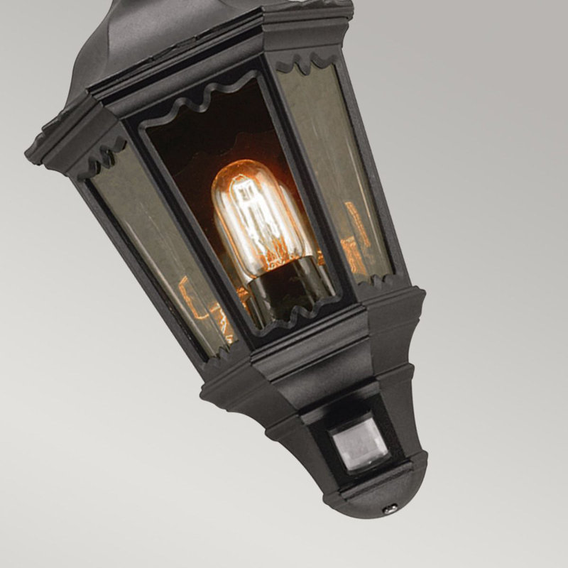 Delora Black Outdoor Wall Lantern, PIR Sensor: No