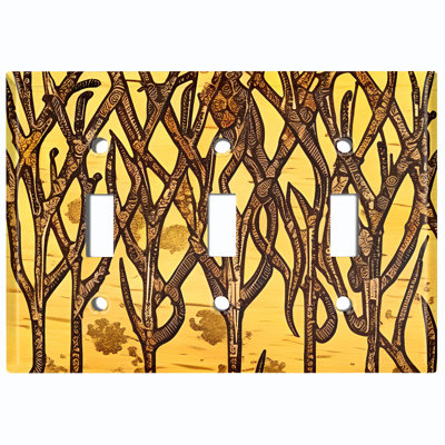 Plaque murale interrupteur à bascule 3 branches Autumn Tree Branch
