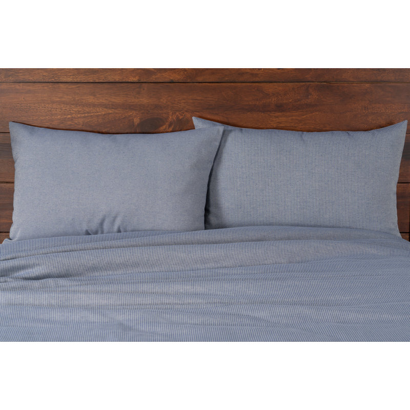 Smithsonian Redeem Stripe Eco-friendly Duvet Cover Set, Queen Duvet Cover + 2 Queen Shams, Royal Blue