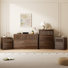 4 Pieces Bedroom Set, 6 Drawer Dresser,4 Drawer Tall Chest and 2 Nightstands,Bedroom Stroage Cabinet