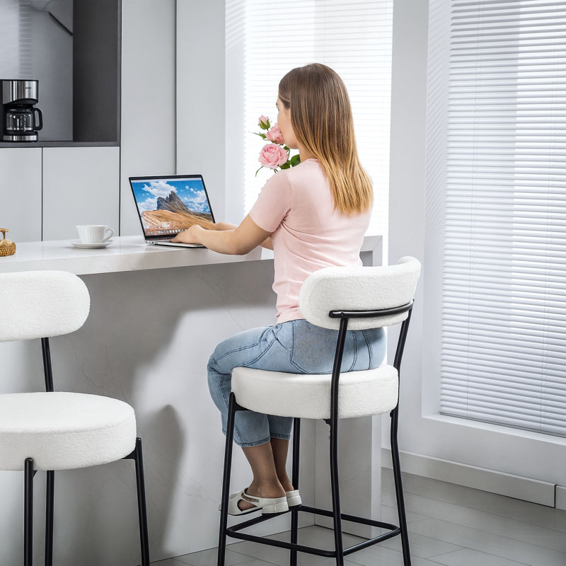 Ensemble de 2 tabourets de bar 27 po Modern, Blanc