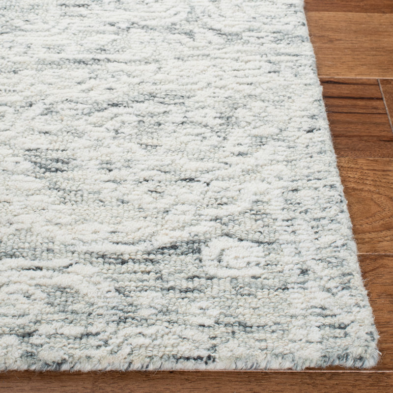 Iconium Hand Tufted Indian Wool And Cotton With Latex Solid Color Rug, Rectangle 6' x 9'