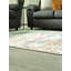 Tapis beige / bleu en polyester tissé à la machine Makinlee-73473852