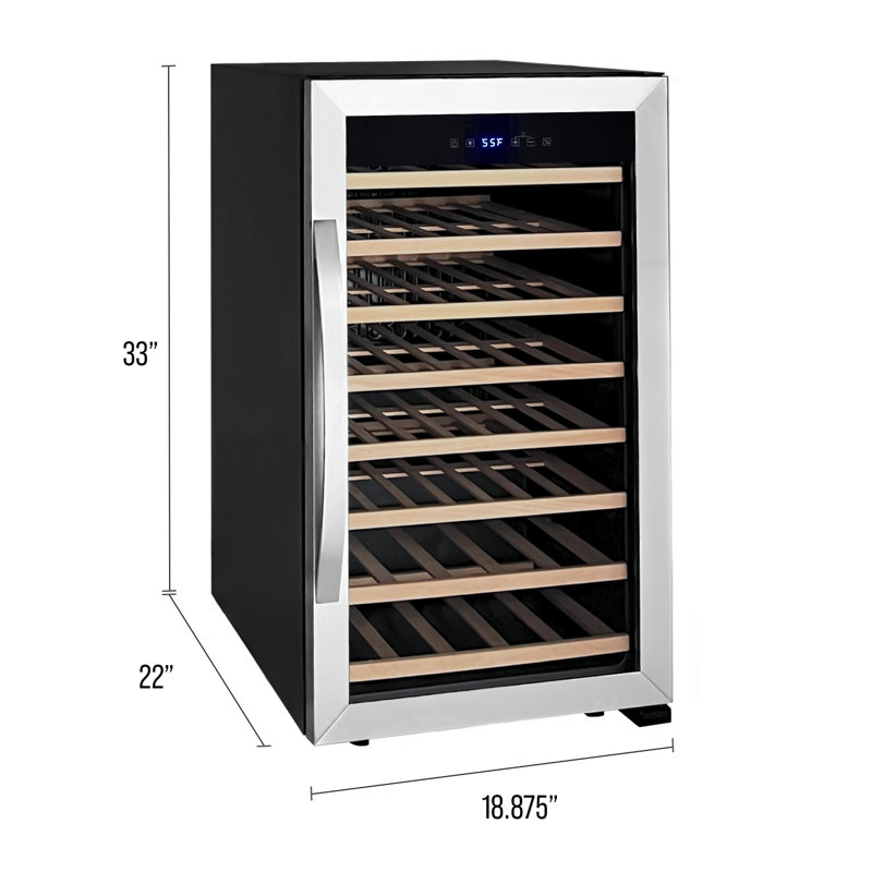 Stainless Steel Single Zone 50 Bottle Wine Refrigerator