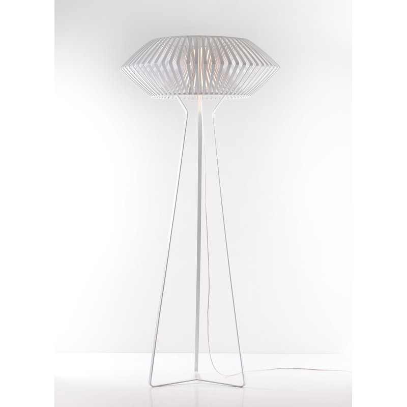 V Floor Lamp, White, White