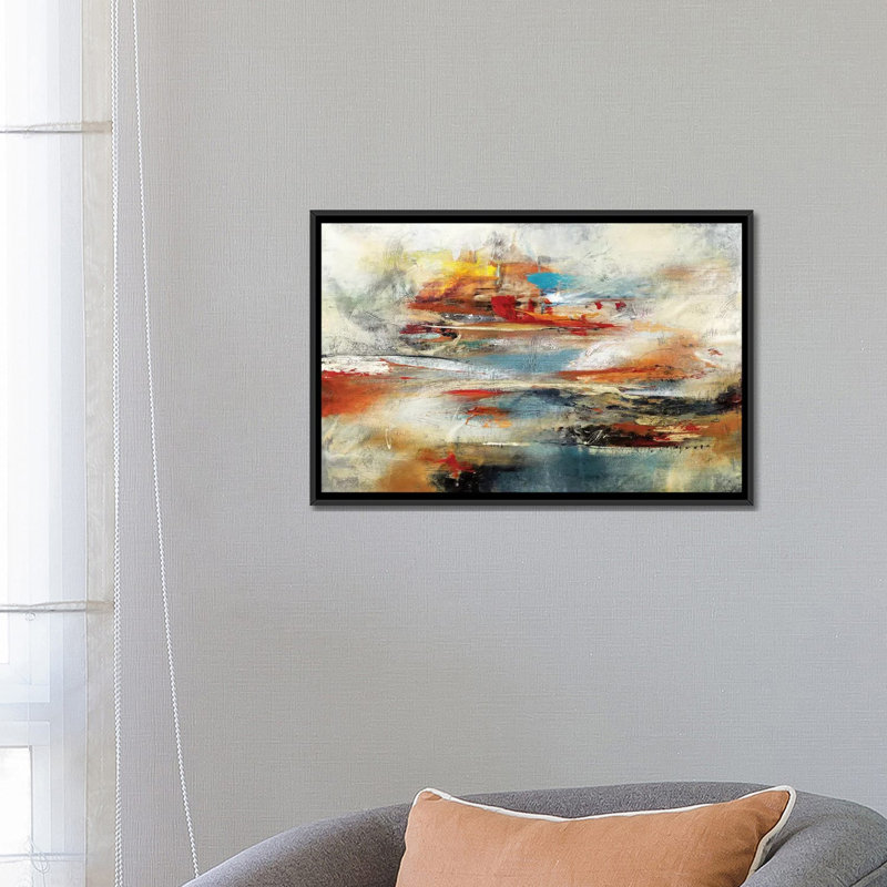 «Tesiturno II», impression sur toile, H 18 po x l 26 po x P 1,5 po, Toile encadrée noire, Pas de tapis