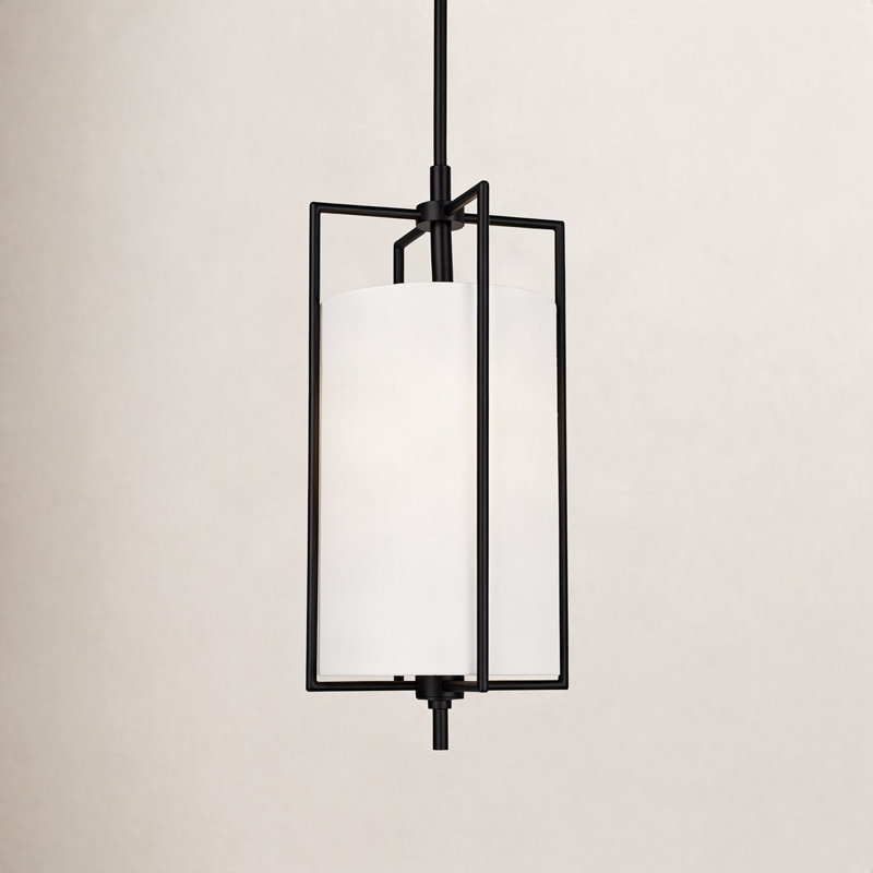 Luminaire suspendu tambour 1 lumière Nolia Framlingham, Fer vieilli, H 21,25 po x l 9,5 po x P 9,5 po