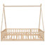 Lit double avec structure et garde-corps en bois naturel pour les nuits calmes-309115218-309115228