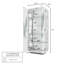 Vitrine en verre trempé blanc de 188 cm de hauteur avec éclairage USB et motif d'aigle
