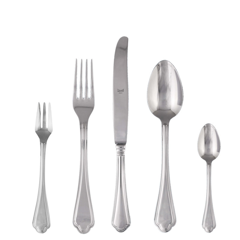 Ensemble de couverts Leonardo avec fourchettes à gâteaux - 30 pièces - Acier inoxydable