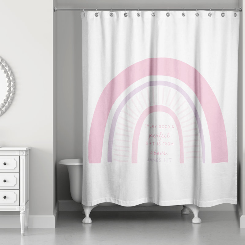 Pink Rainbow Shower Curtain