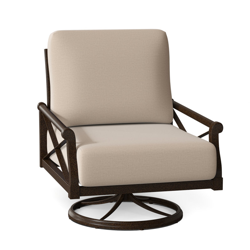Andover Outdoor Rocker Chair, Canvas Bird's Eye Sunbrella® Canvas, Chestnut Brown
