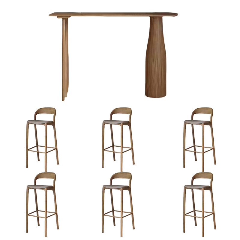 Table de bar en bois massif, H 41,3 po x L 86,6 po x l 19,6 po