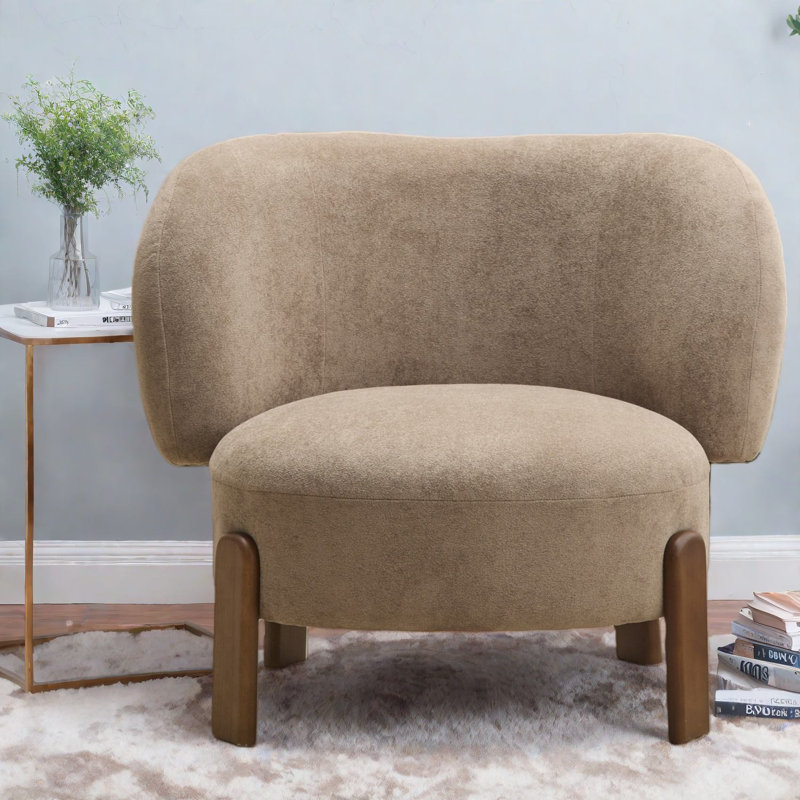 Chaises d'appoint moelleuses et confortables, structure en bois de polyester, dossier à oreilles moderne pour la maison