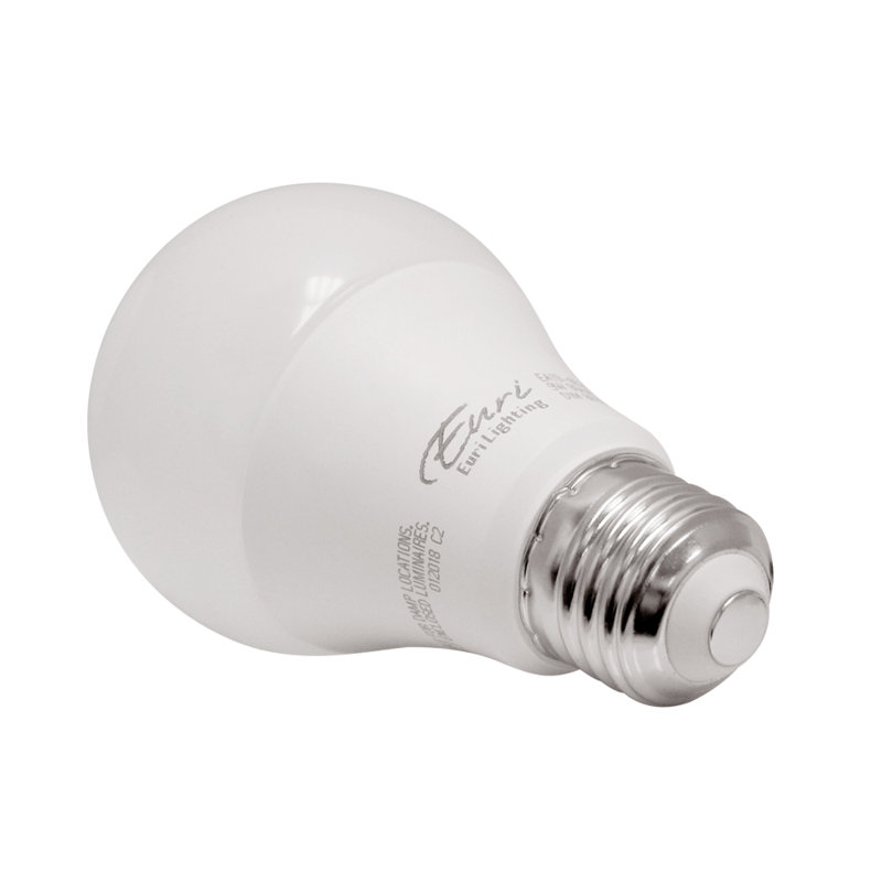 Euri Lighting A19 LED Bulb, 12W, 1100 lm, 75W Eq., 2700K, E26, Dimmable, CEC/JA8, UL