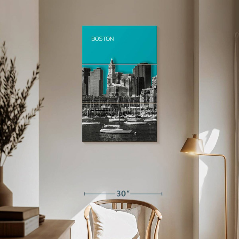 Horizon moderne de Sirci à Boston, H 57 po x l 36 po