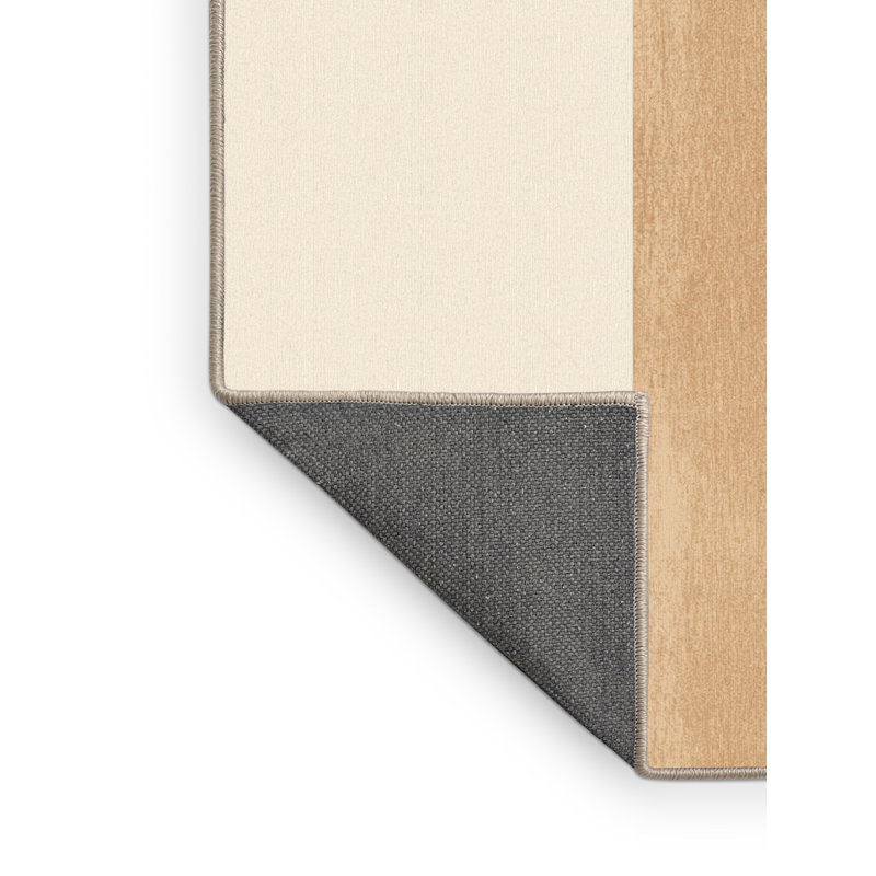 Tapis beige moelleux moelleux et minimaliste Eberhard, 3 X 5