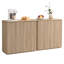 Buffets cannelés avec plateau en faux marbre, meuble télé 68,8 po-1714056437