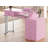 Manicure Nail Table For Nail Tech With Visible Display Desktop, Nail Workstation With Dust Collector, Wrist Cushion And 4 Large Drawers, Pink