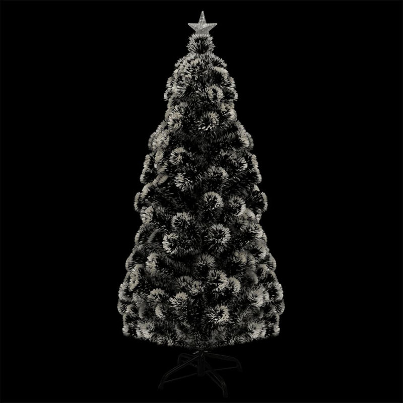 Décoration de sapin de Noël pré-éclairée en fibre optique verte et blanche, 5'
