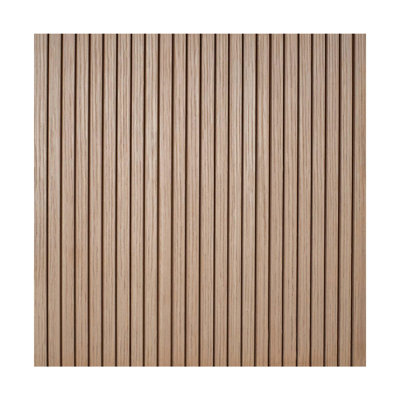 Panneau mural tambour en placage de chêne blanc de 4 pi x 4 pi avec lattes à rainures de 3/4 po à 30 degrés, flexible