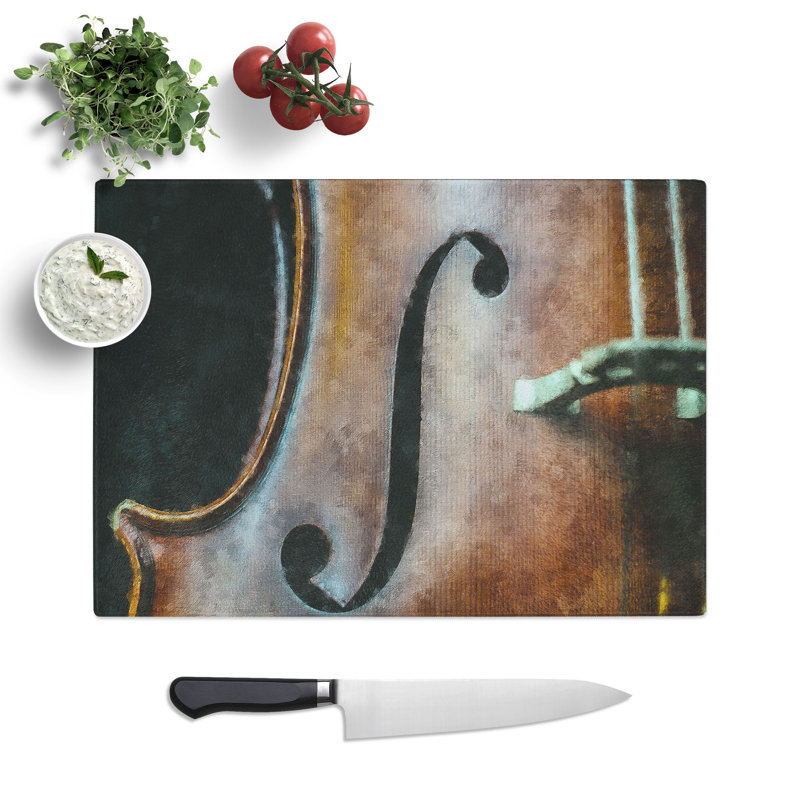 Tempered Glass Curves of the Cello Chopping Board, 28.5 cm x 39 cm