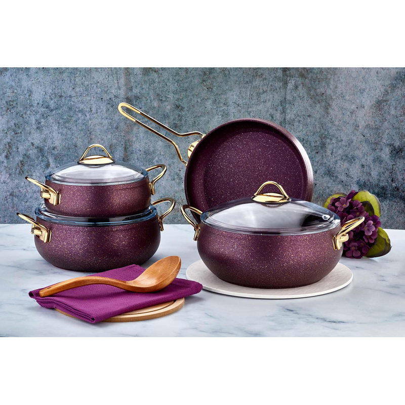 Autley 7 - Piece Non-Stick Cookware Set, Purple
