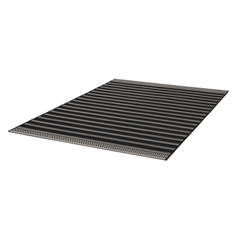 Norayr Flatweave Black Area Rug