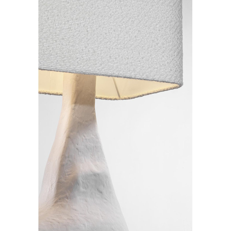 Anne-Marie Barton Terra-Forma 23" Right Table Lamp with Boucle Shade, White, Aluminum