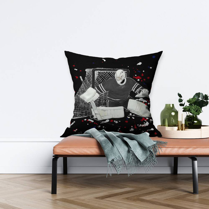 Goalkeeper Hockey Goal - Modern Poly Twill Throw for – Throw Pillow Cover Only, Double-Sided Print, Insert Not Included