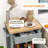 Utility Kitchen Cart, Rolling Island With Rubberwood Top, Narrow Butcher Block On Wheels With Drawer & Cabinet-89177058