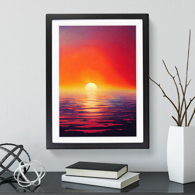 XV1022-621X An Ocean Sunset Watercolour No.1 - Single Picture Frame Print