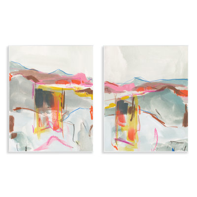 "Restless Soft Mountain", ensemble de plaques murales abstraites par Melissa Wang