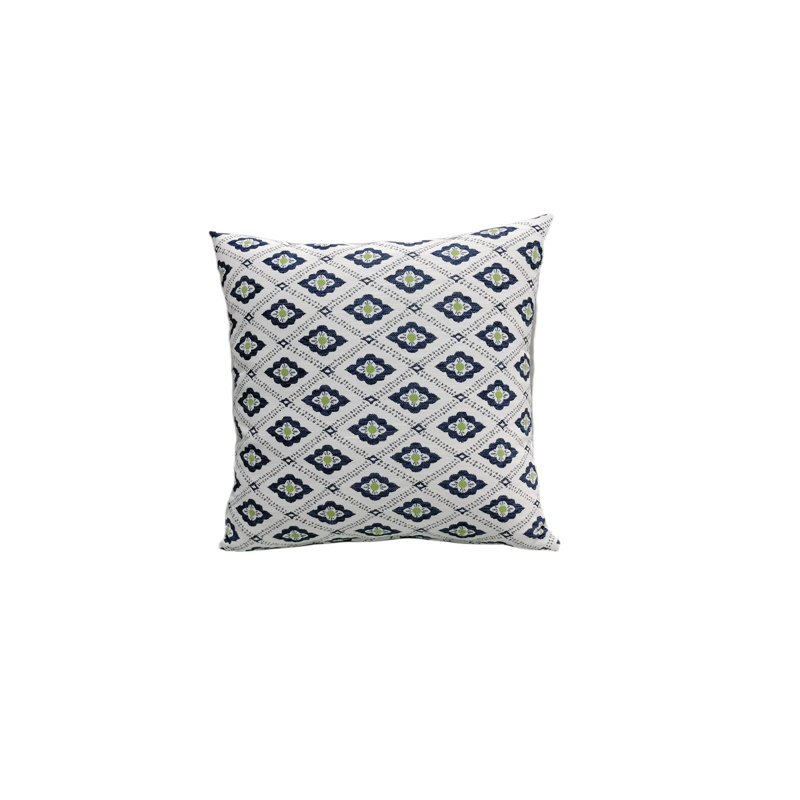 Housse de coussin et insert Liza en bleu / vert / blanc, 20 po x 20 po