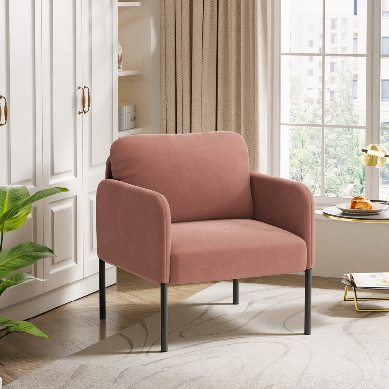 Velvet Armchair, Pink