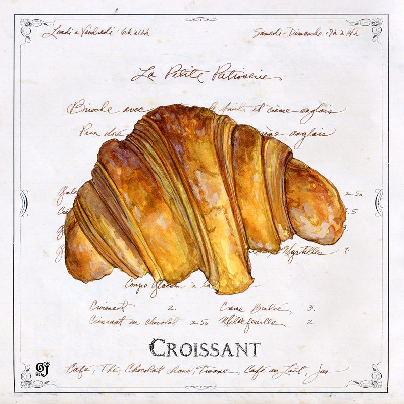 Croissant by Ginny Joyner - Wrapped Canvas Painting, 51cm H x 51cm W