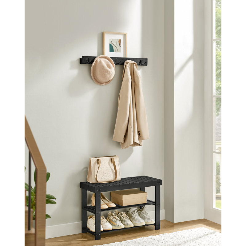 Mairead Hall Tree 75cm Wide with Bench and Shoe Storage, Black