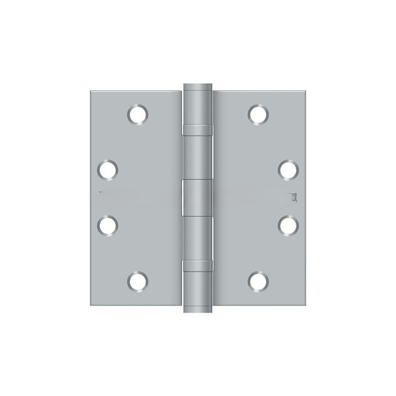 Deltana S45BBU15 4-1/2" x 4-1/2" Square Hinge, HD, Ball Bearings in Brushed Nickel Pair, Brushed Chrome